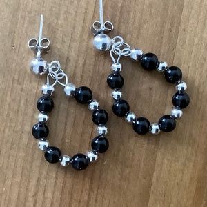 A Night Out - Sterling and Black Onyx Earrings